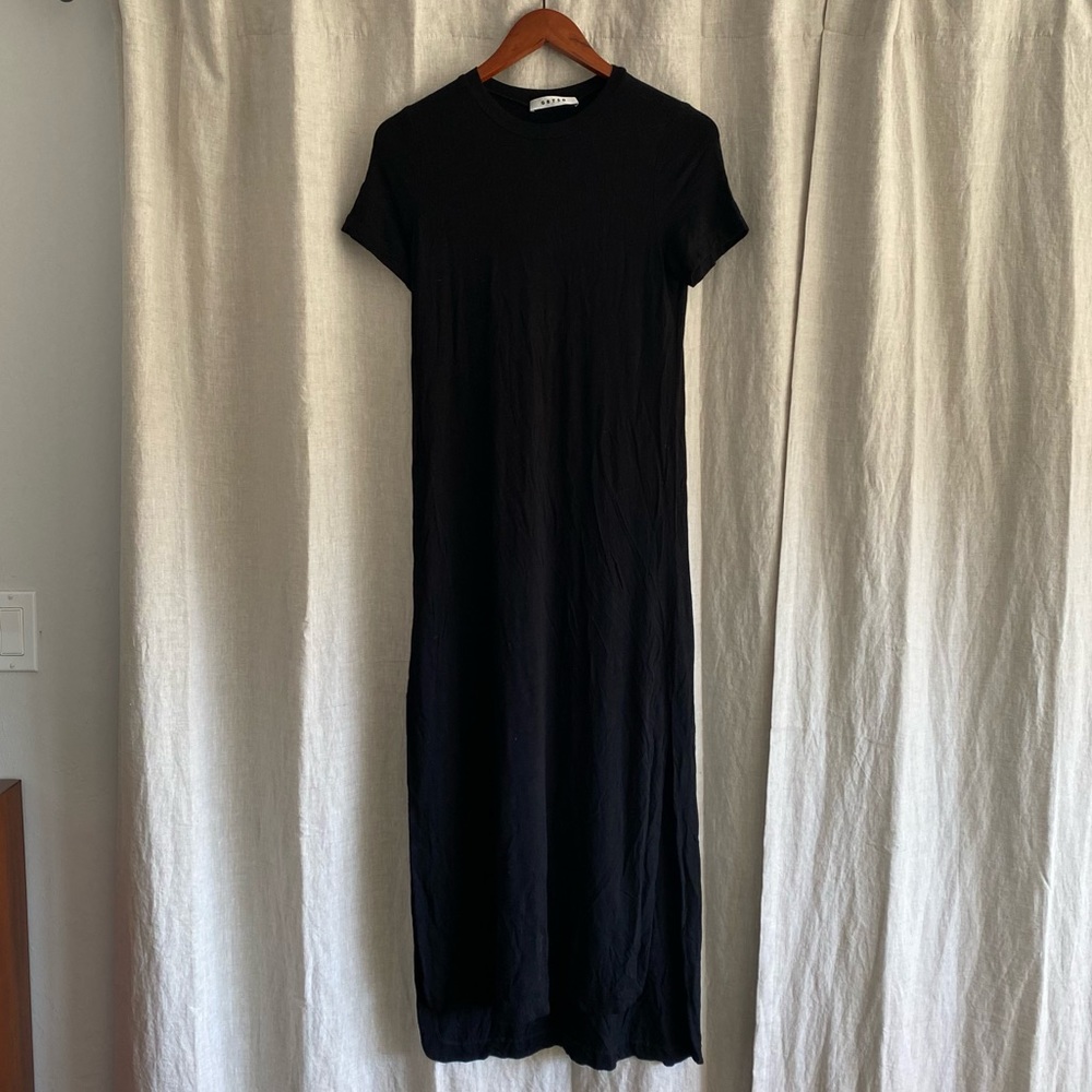 Fitted Black Dress with Side Slits